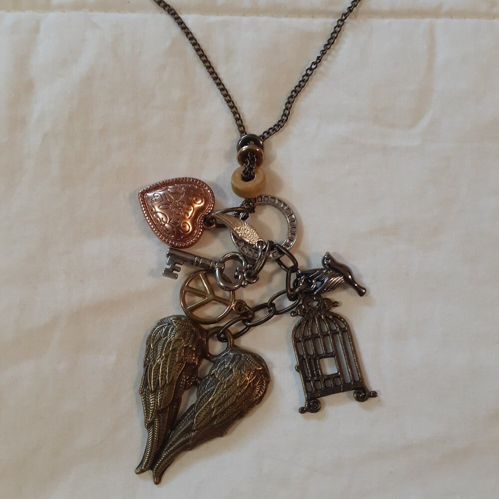 Steampunk Necklace Brass Tone